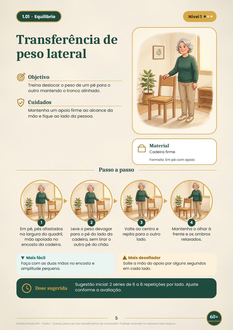Ficha 1.01, Transferência de peso lateral