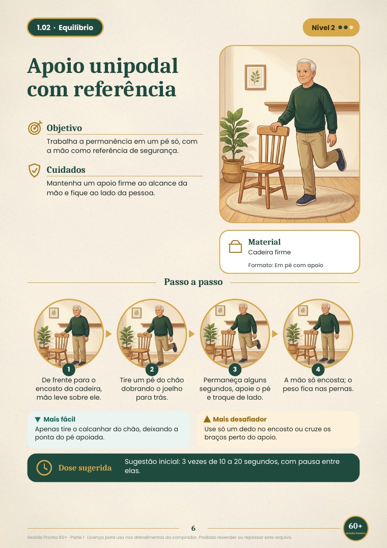 Ficha 1.02, Apoio unipodal com referência
