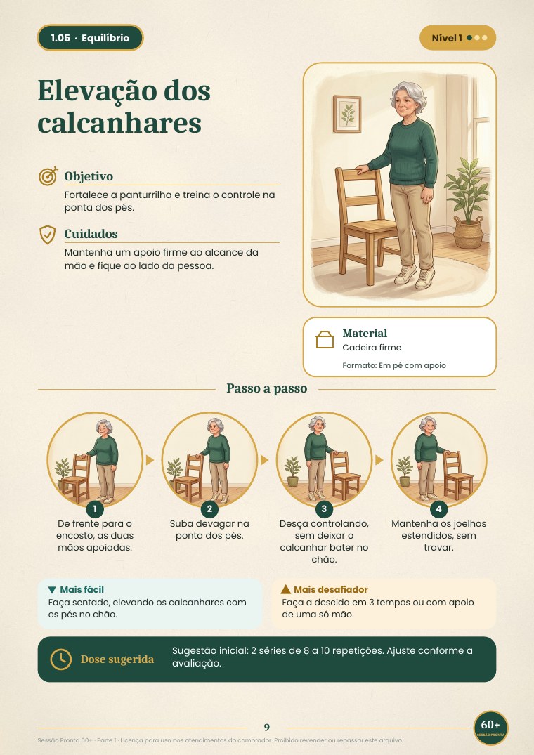 Ficha 1.05, Elevação dos calcanhares