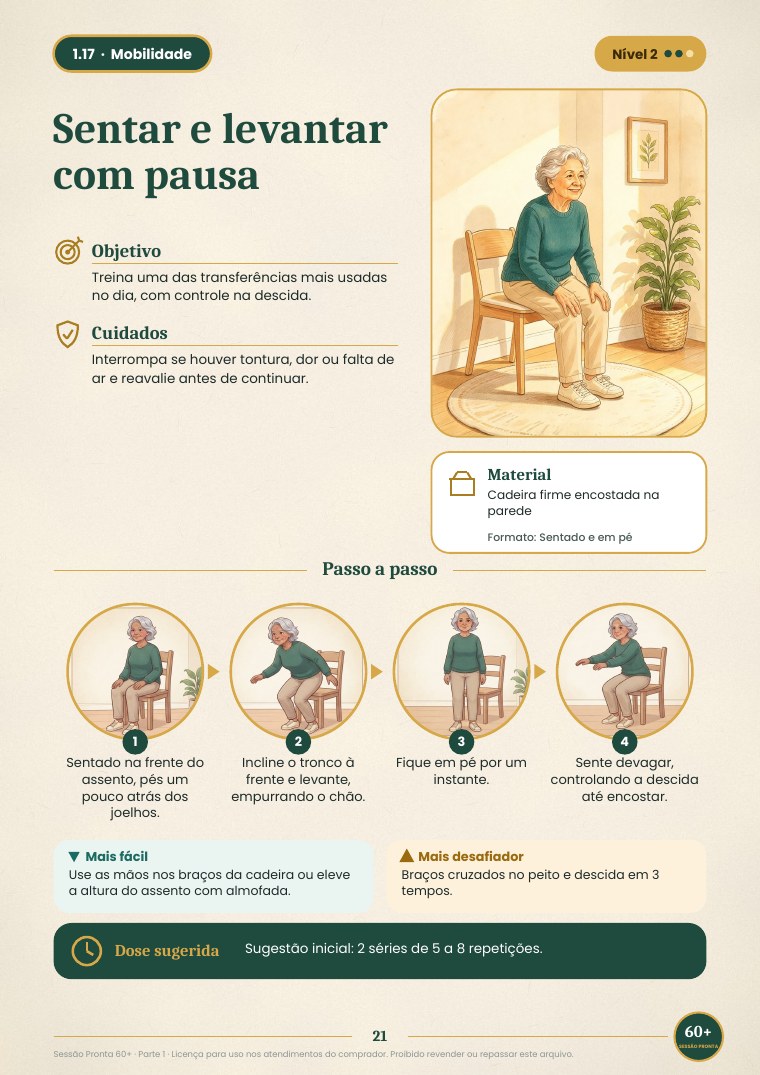 Ficha 1.17, Sentar e levantar com pausa