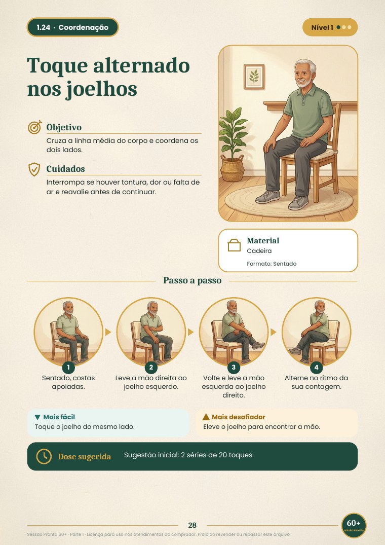 Ficha 1.24, Toque alternado nos joelhos